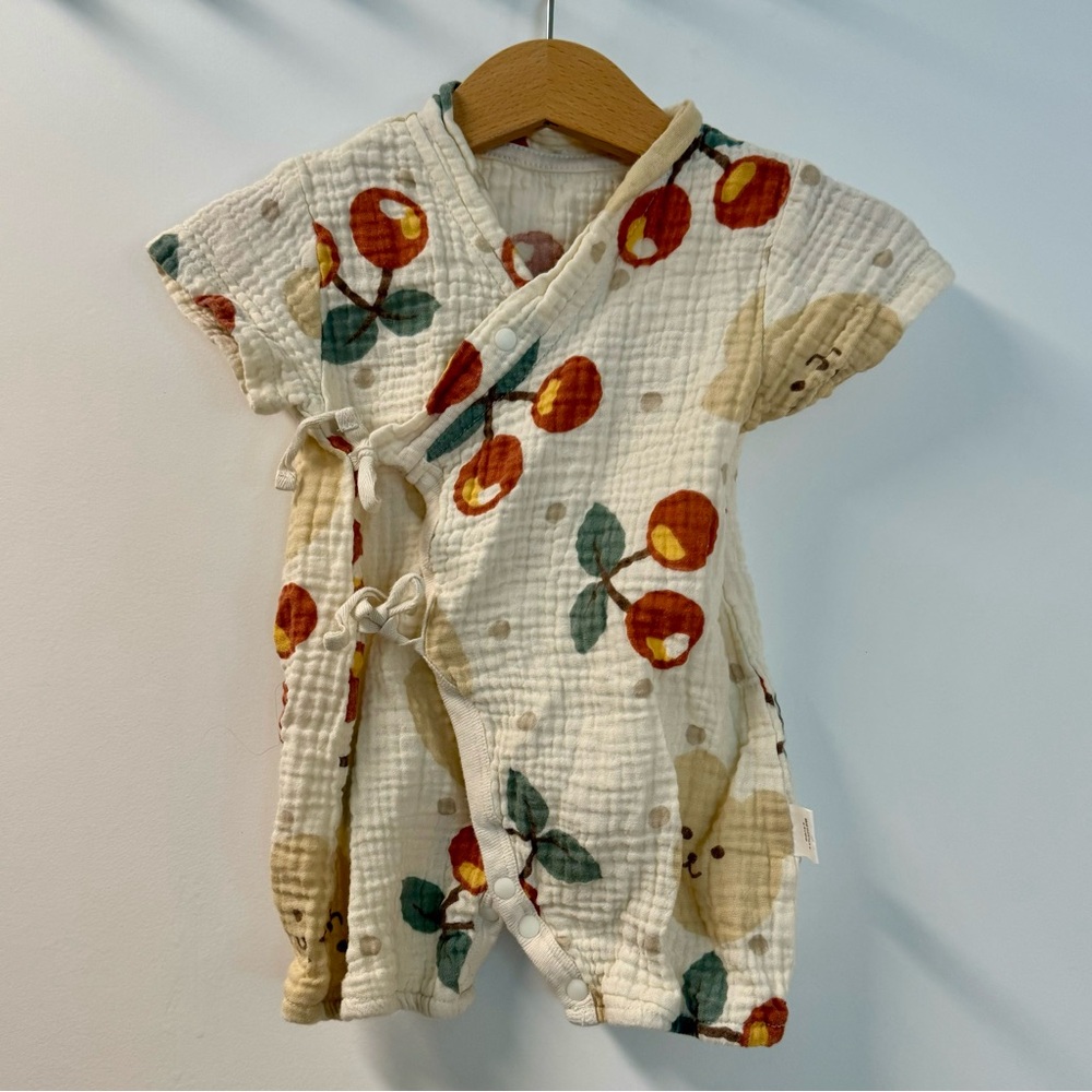Biniduckling Muslin Baby Kimono Romper | 3-6mos